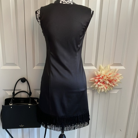 Fabulous LBD with rows of fringe detail at bottom of dress. - Picture 5 of 13